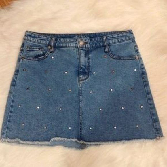 Wild Fable jean skirt with silver hardware JR14 - Picture 4 of 4